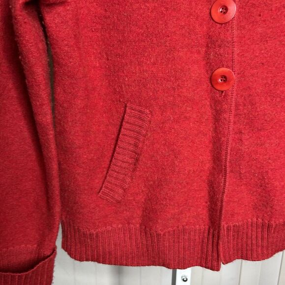Pendleton Wool Jacket Red Color Boucle Pockets Size M Petite - Picture 3 of 6